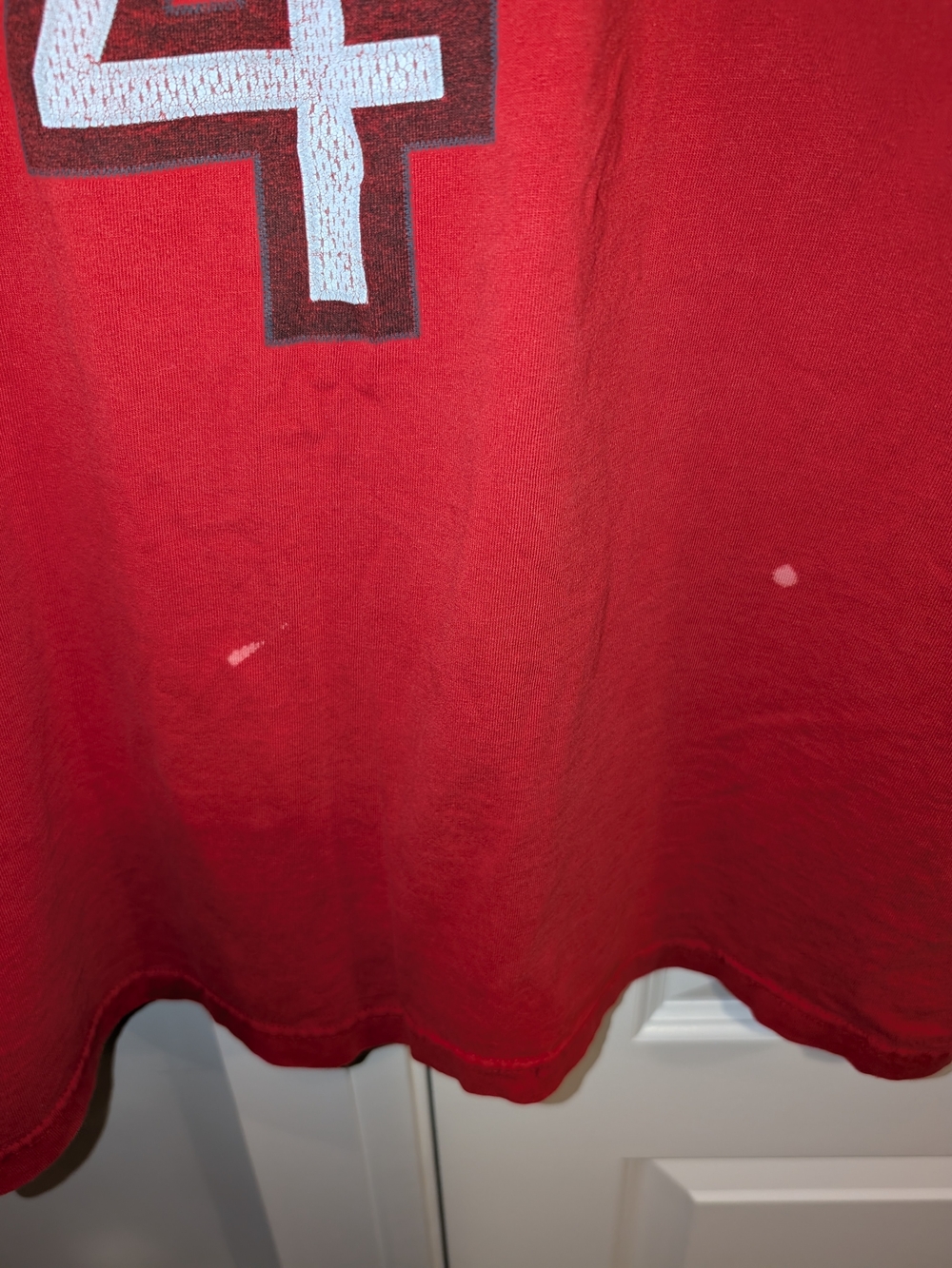 adidas Toronto Raptors NBA Red Chris Bosh #4 Short Sleeve Tee - Picture 4 of 4